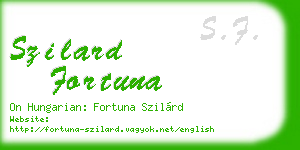 szilard fortuna business card